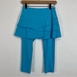 Lucky in Love Scalloped Skort with Capris Size Small Aqua Blue Tennis Golf